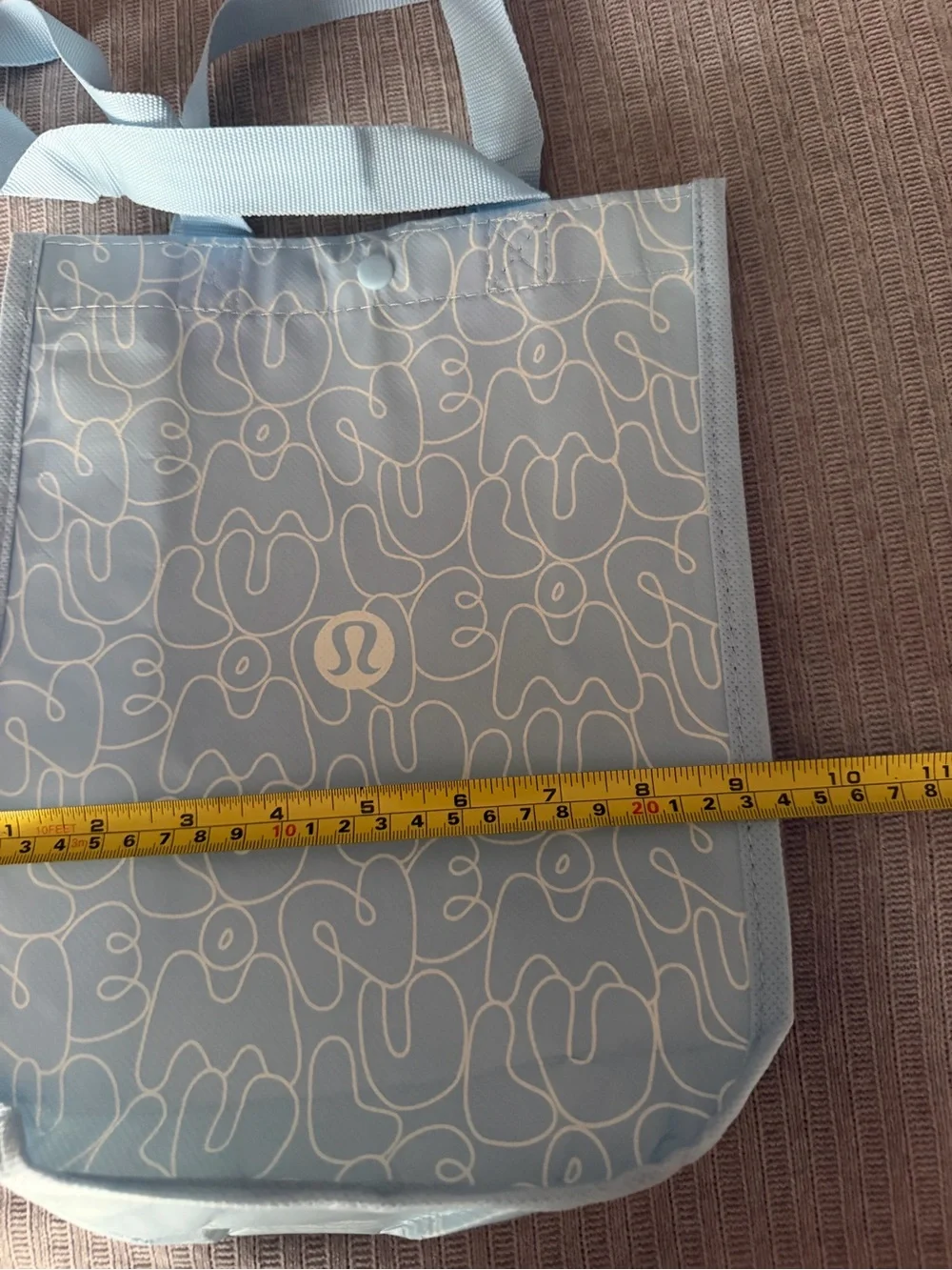 lululemon athletica Light Blue Patterned shopping Tote new